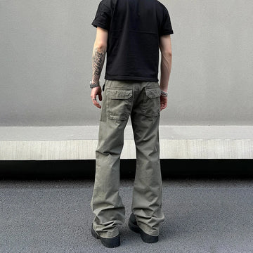 Aidase Street Casual Pants Men Summer 2024 New Y2k Fashion Original Harajuku Vintage Gray Pocket Punk Loose Straight Leg Cargo Trousers aidase-shop